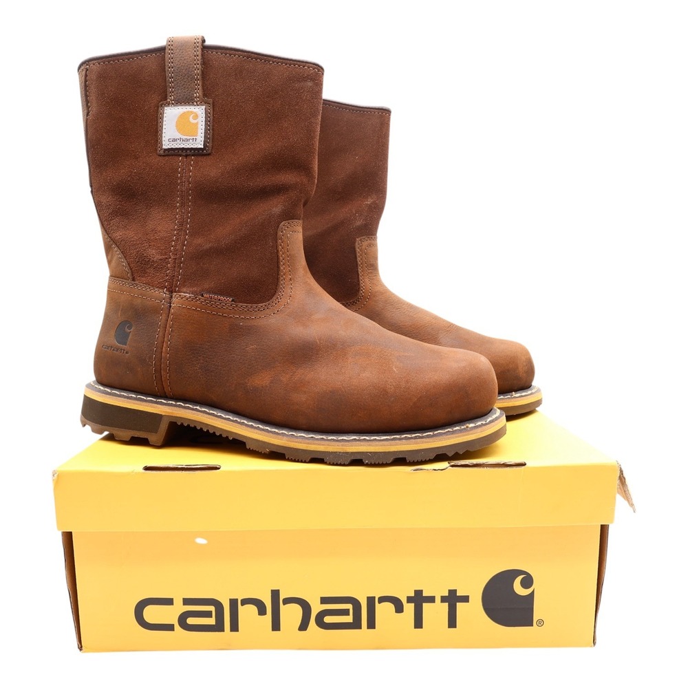 Carhartt CMP1053 Pull-On Work Boot Mens 12W Brown Leather Waterproof New